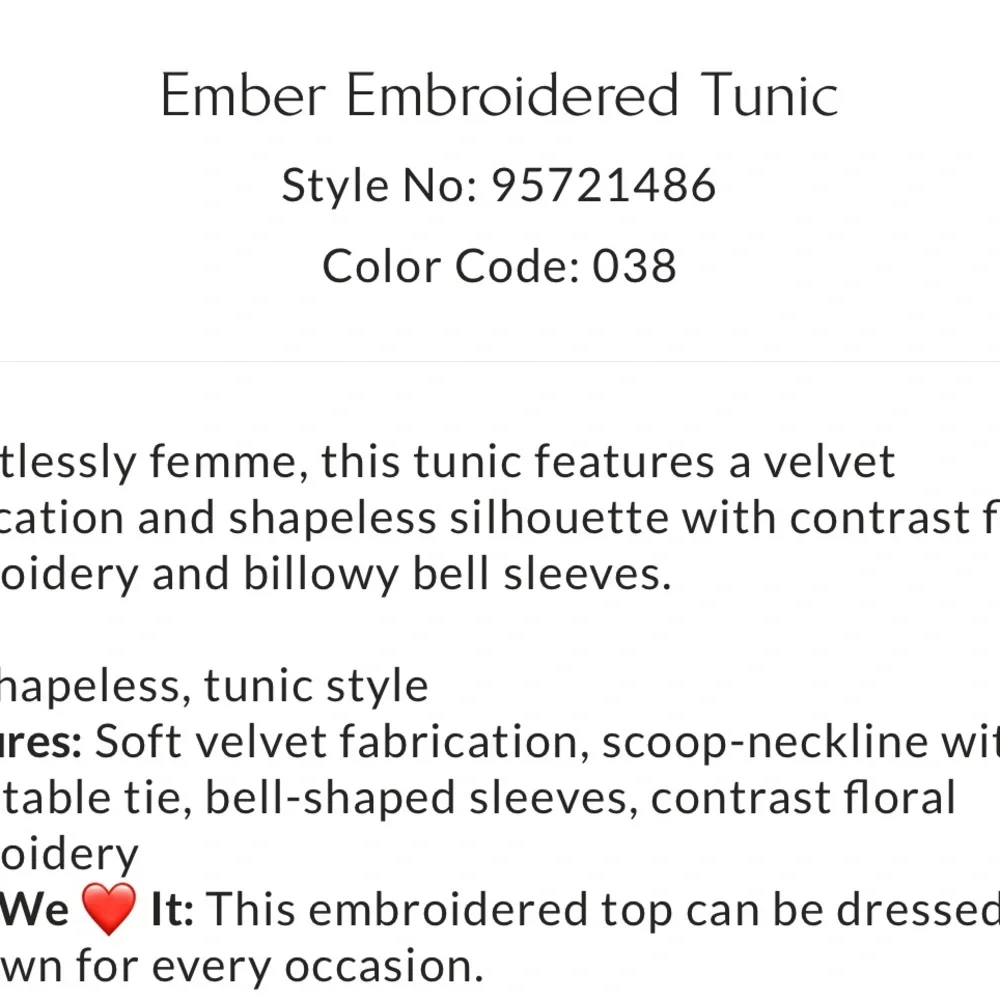 SALE!  NWT Free People Ember Embroidered Tunic size medium - Picture 5 of 7